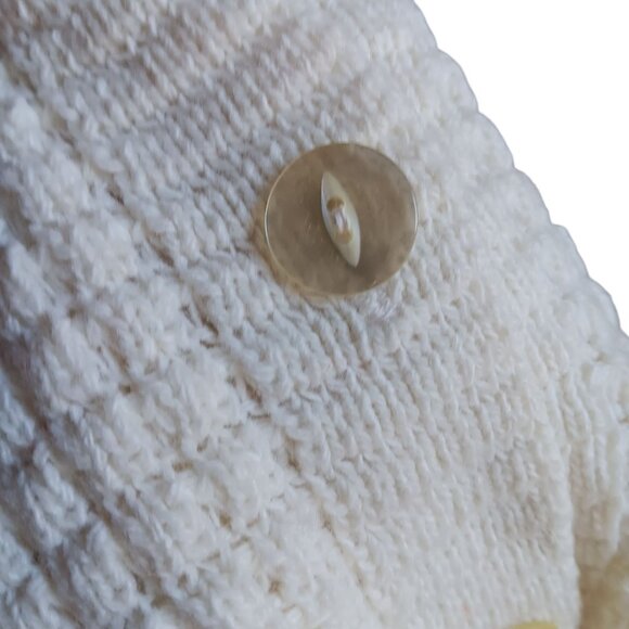 Vintage Medium Cardigan Sweater Women's 70's Knit Button-Up Ribbed Collar & Cuff - Picture 7 of 7